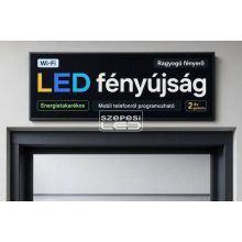 Fényújság 128cm x 32cm 7 színű LED reklámtábla fényreklám + WiFi vezérlőkártya beépítve