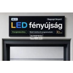   Fényújság 128cm x 32cm 7 színű LED reklámtábla fényreklám + WiFi vezérlőkártya beépítve