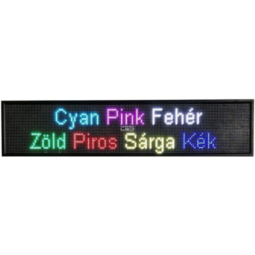 Fényújság 128cm x 32cm 7 színű LED reklámtábla fényreklám + WiFi vezérlőkártya beépítve