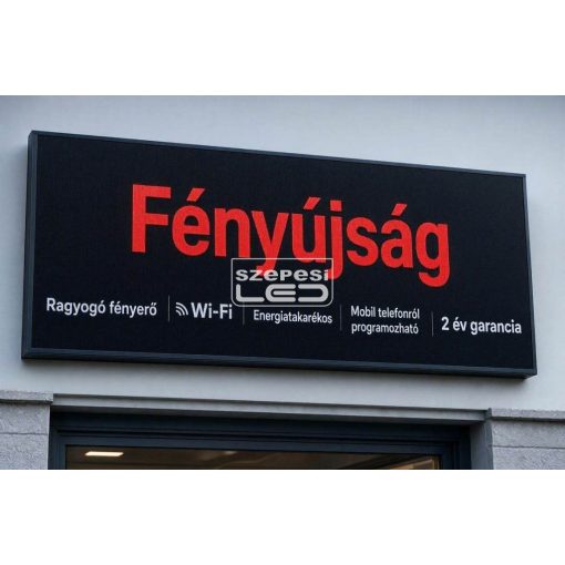 Fényújság 128cm x 48cm Piros LED reklámtábla fényreklám + WiFi vezérlőkártya beépítve