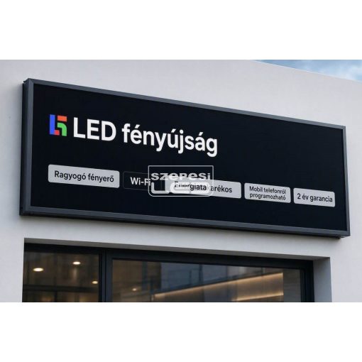 Fényújság 128cm x 48cm 7 színű LED reklámtábla fényreklám + WiFi vezérlőkártya beépítve