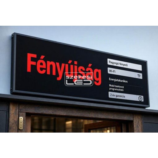 Fényújság 160cm x 48cm Piros LED reklámtábla fényreklám + WiFi vezérlőkártya beépítve