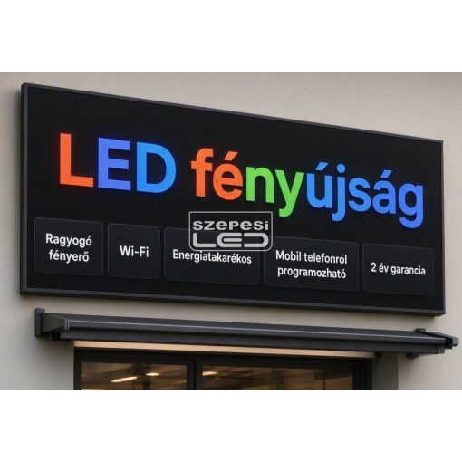 Fényújság 160cm x 64cm 7 színű LED reklámtábla fényreklám + WiFi vezérlőkártya beépítve