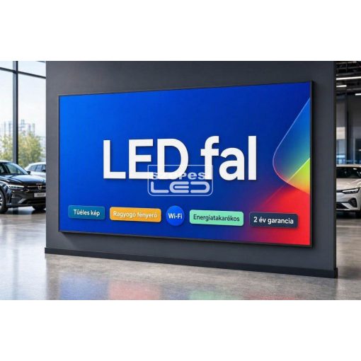 Beltéri P2.5 LED fal 320cm x 192cm  - eredeti LAMPRO LED modulokból építve,  Wi - Fi vezérléssel