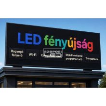 Fényújság 192cm x 48cm 7 színű LED reklámtábla fényreklám + WiFi vezérlőkártya beépítve