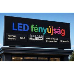  Fényújság 192cm x 48cm 7 színű LED reklámtábla fényreklám + WiFi vezérlőkártya beépítve