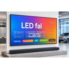   Beltéri GOB P1.5 LED fal 224cm x 192cm  - eredeti LAMPRO LED modulokból építve,  Wi - Fi vezérléssel