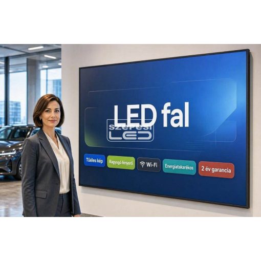 Beltéri GOB P1.5 LED fal 192cm x 128cm - eredeti LAMPRO LED modulokból építve,  Wi - Fi vezérléssel